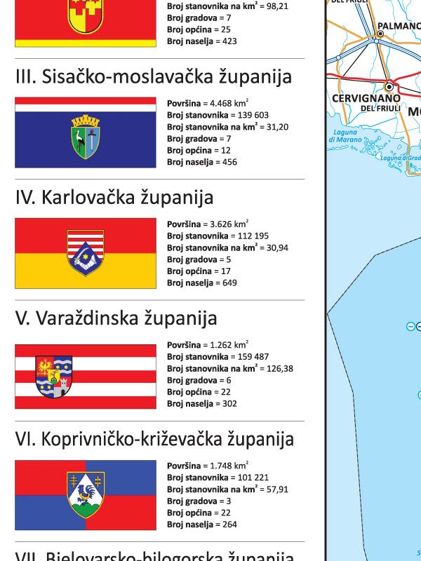 Cestovna i politička karta Hrvatske I 01