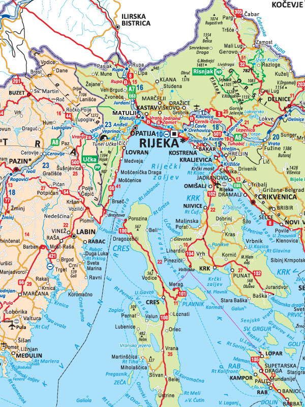 Cestovna i politička karta Hrvatske I 02