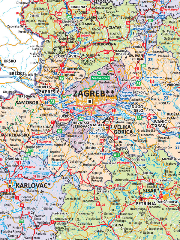 Cestovna i politička karta Hrvatske I 03