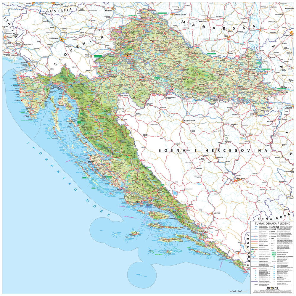 Cestovna i turistička karta Hrvatske I 00